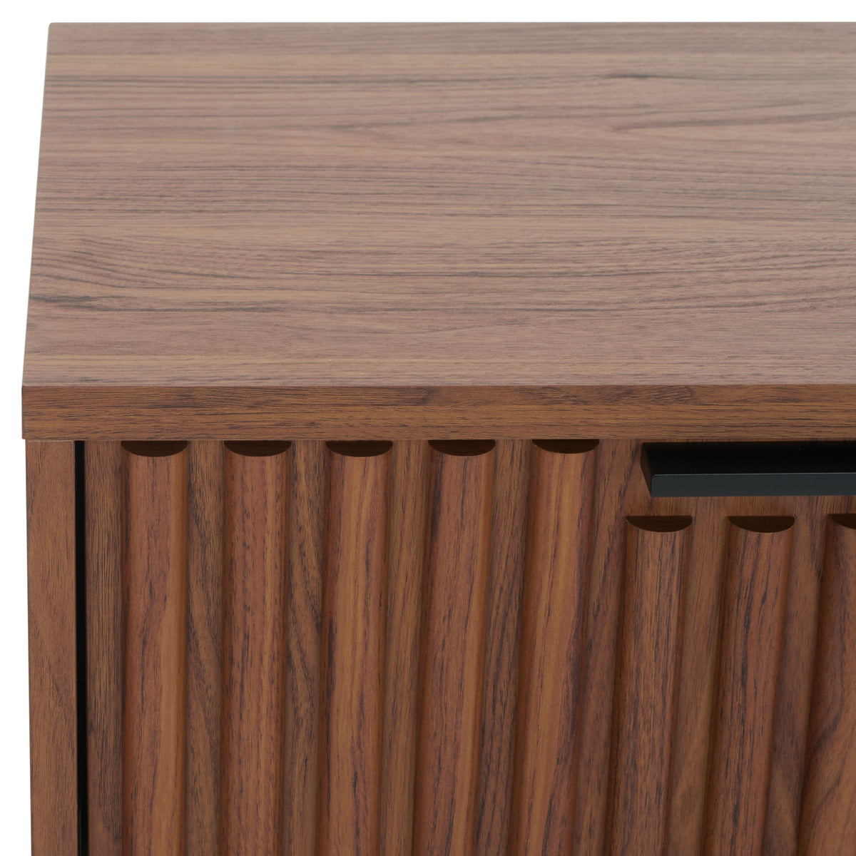 Lylia 2 Drawer Nightstand in Walnut and Black