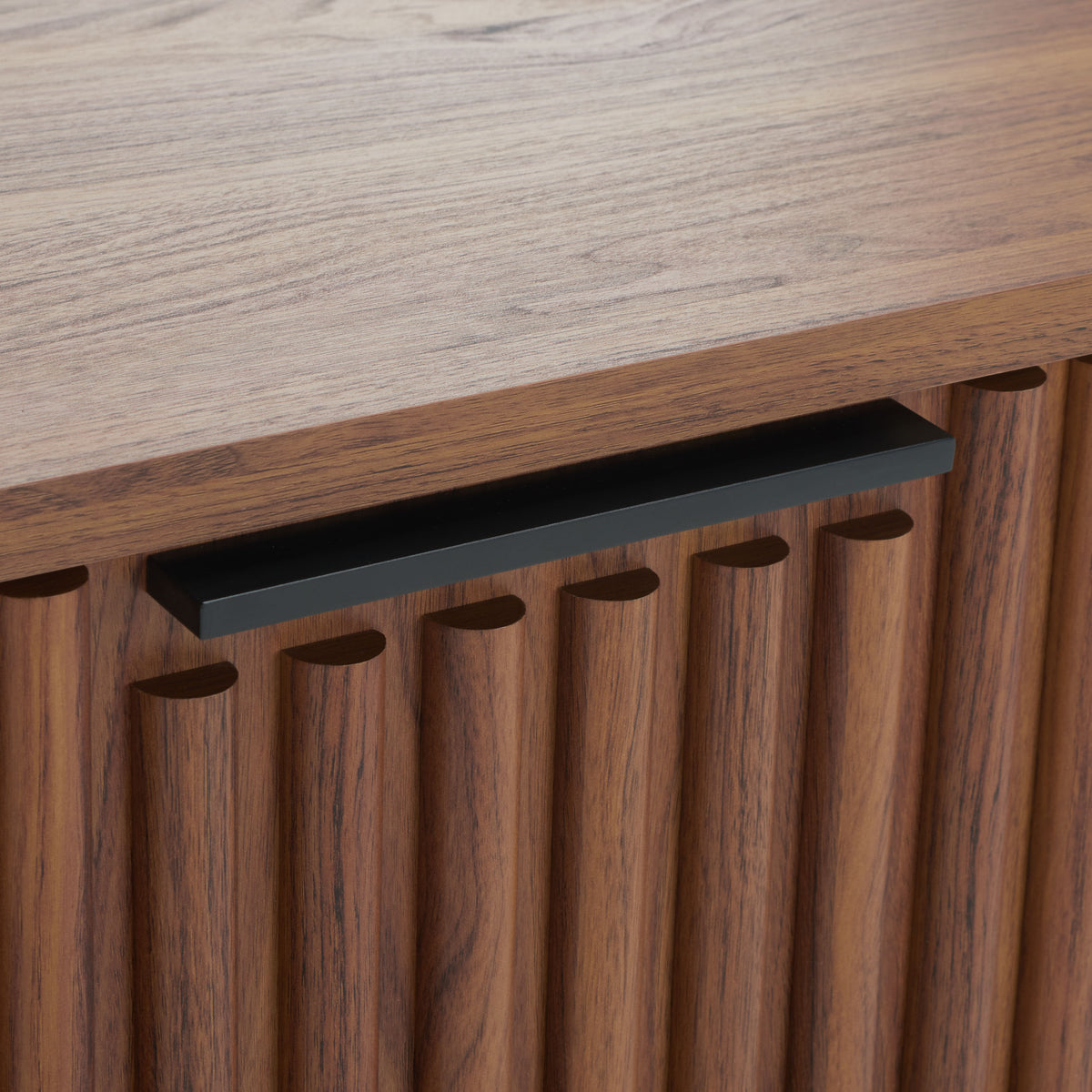 Lylia 2 Drawer Nightstand in Walnut and Black