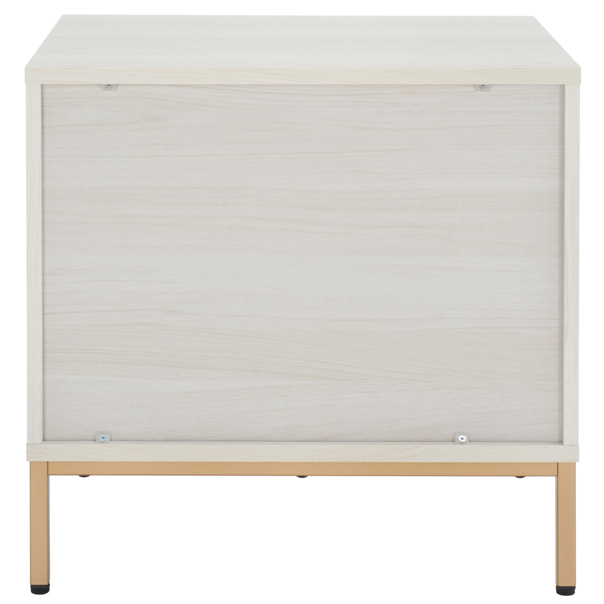 Lylia 2 Drawer Nightstand in Bleached White and Gold