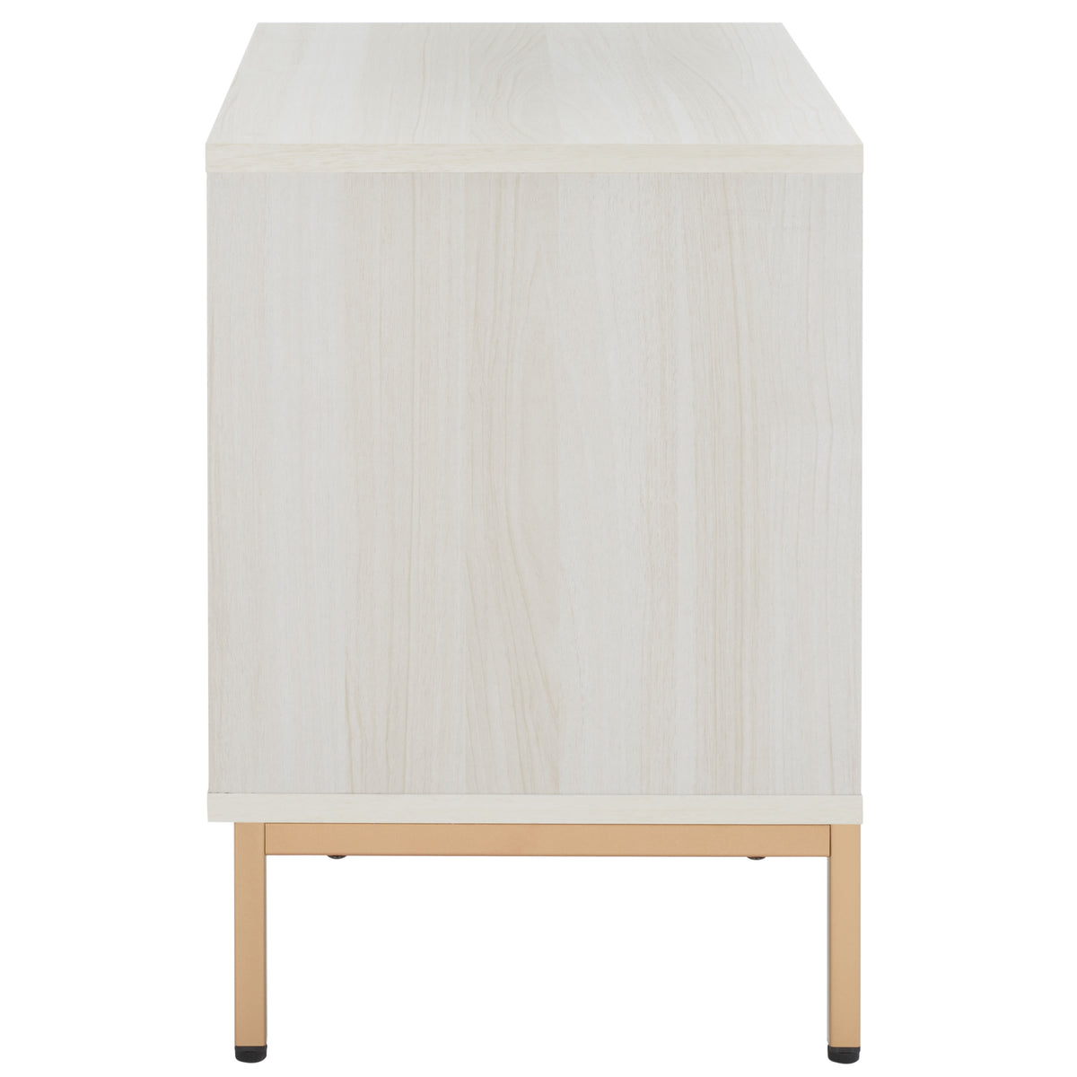 Lylia 2 Drawer Nightstand in Bleached White and Gold
