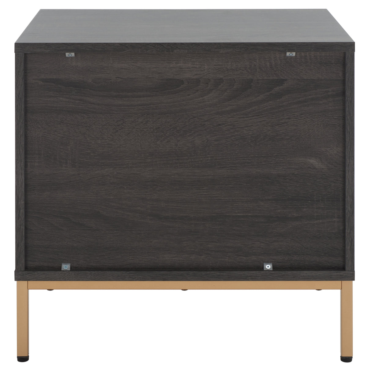 Lylia 2 Drawer Nightstand in Distressed Black and Gold