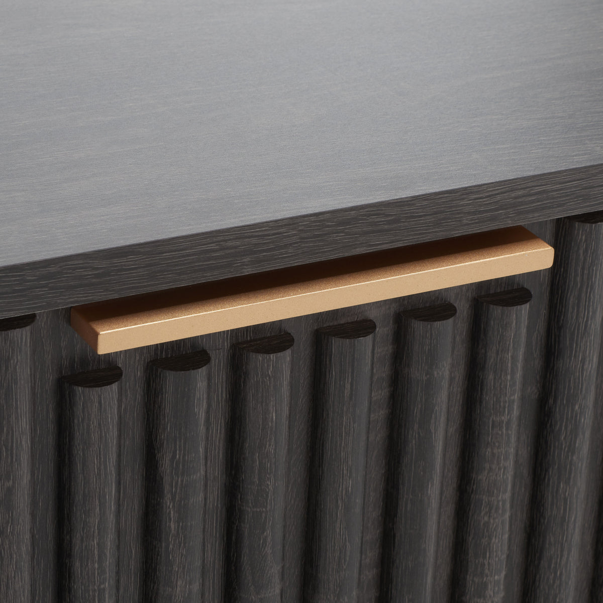 Lylia 2 Drawer Nightstand in Distressed Black and Gold