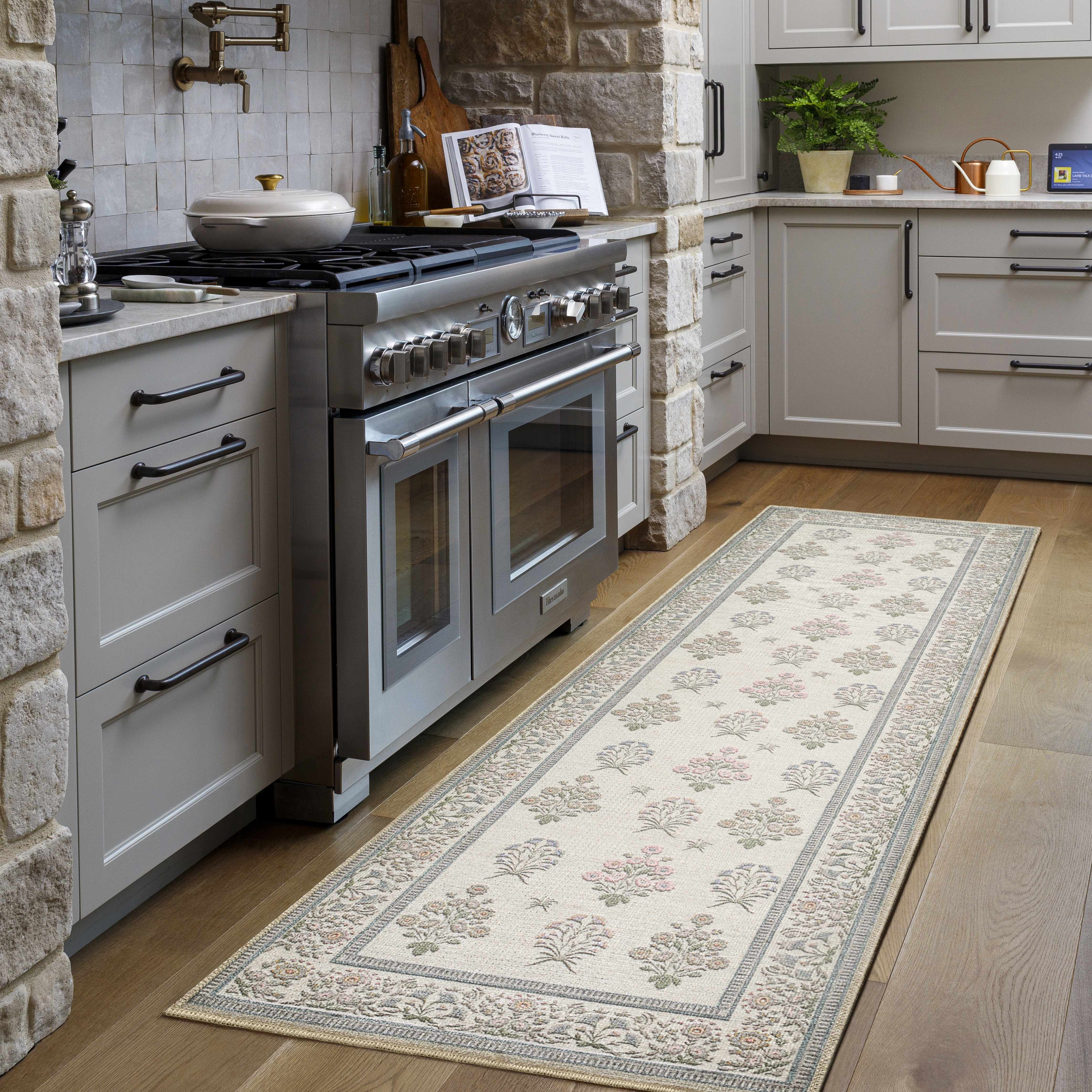 Aquene Ivory Washable Area Rug