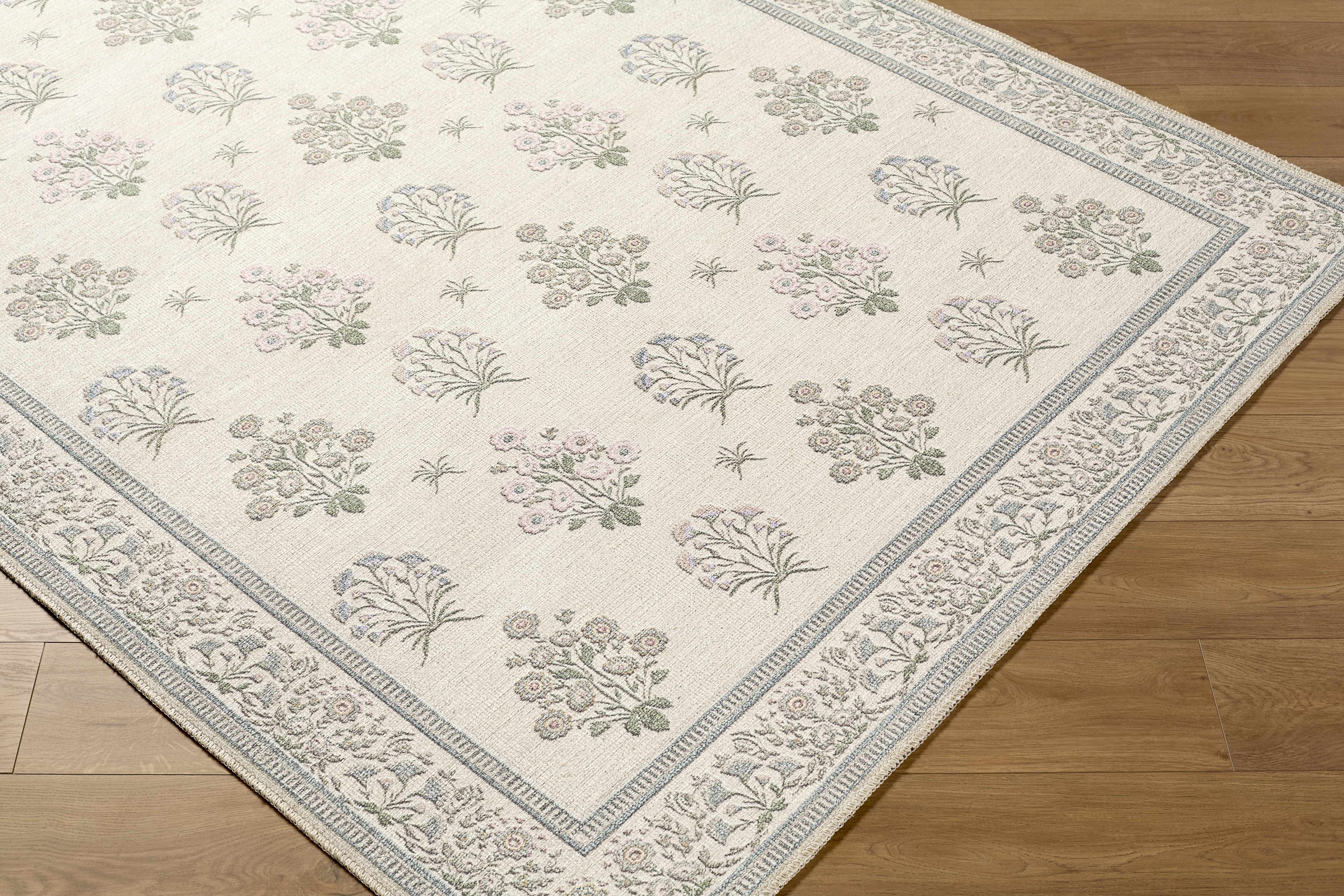 Aquene Ivory Washable Area Rug