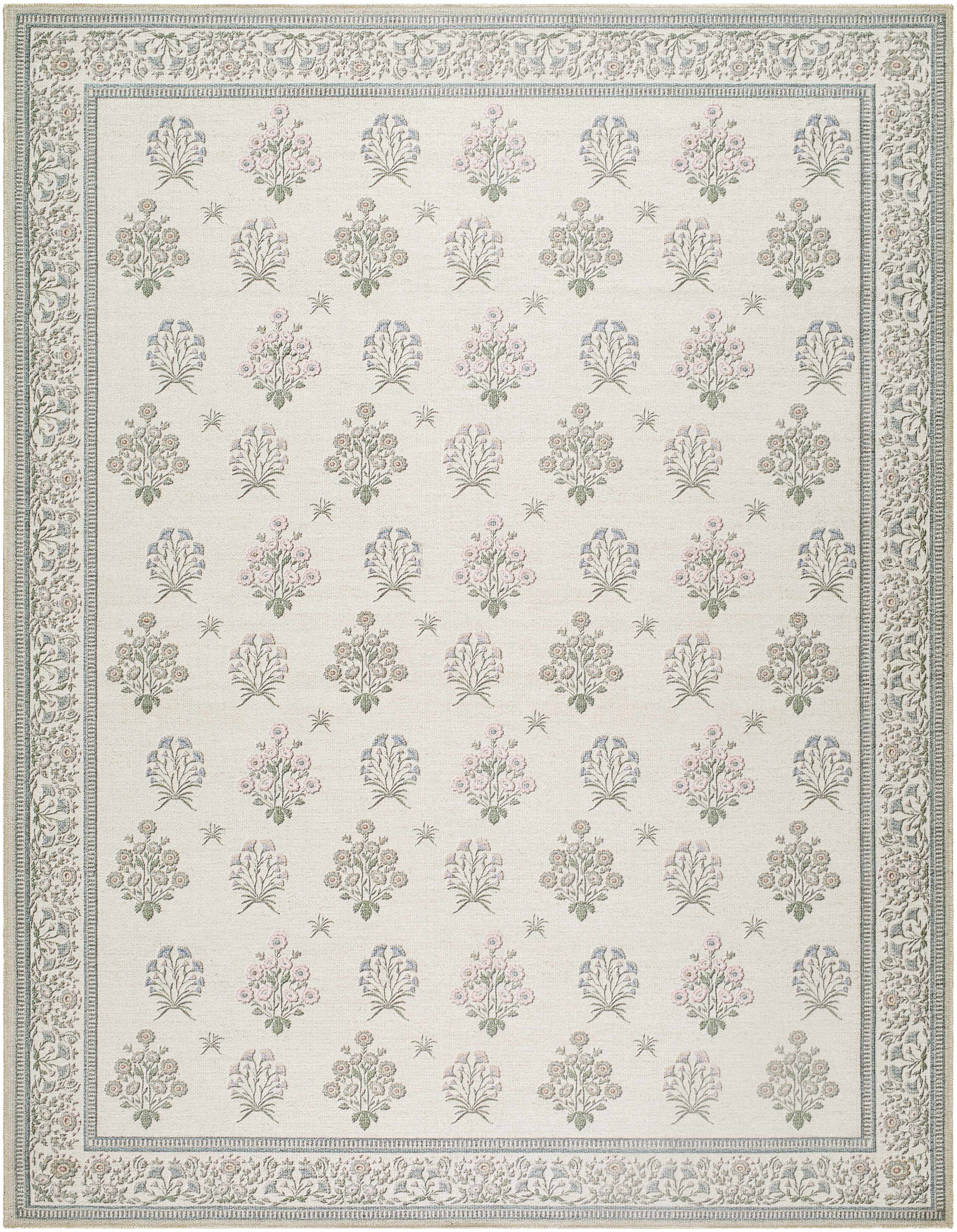 Aquene Ivory Washable Area Rug