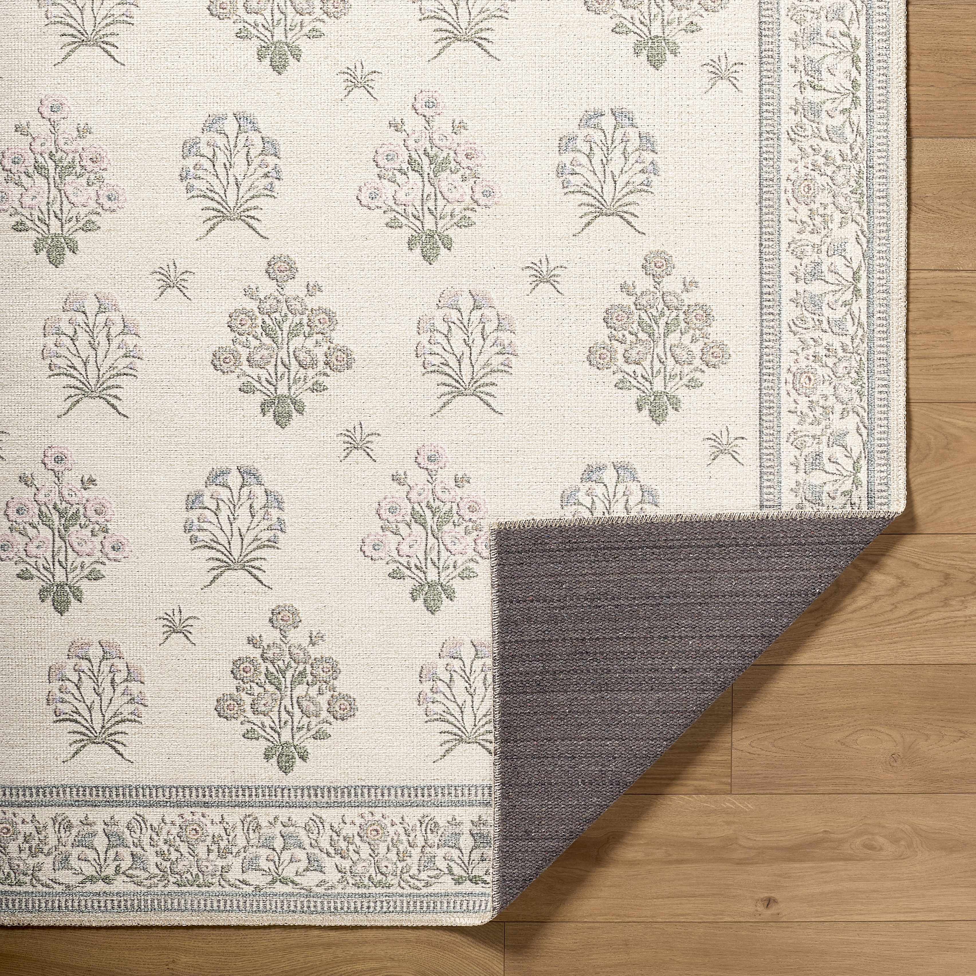 Aquene Ivory Washable Area Rug