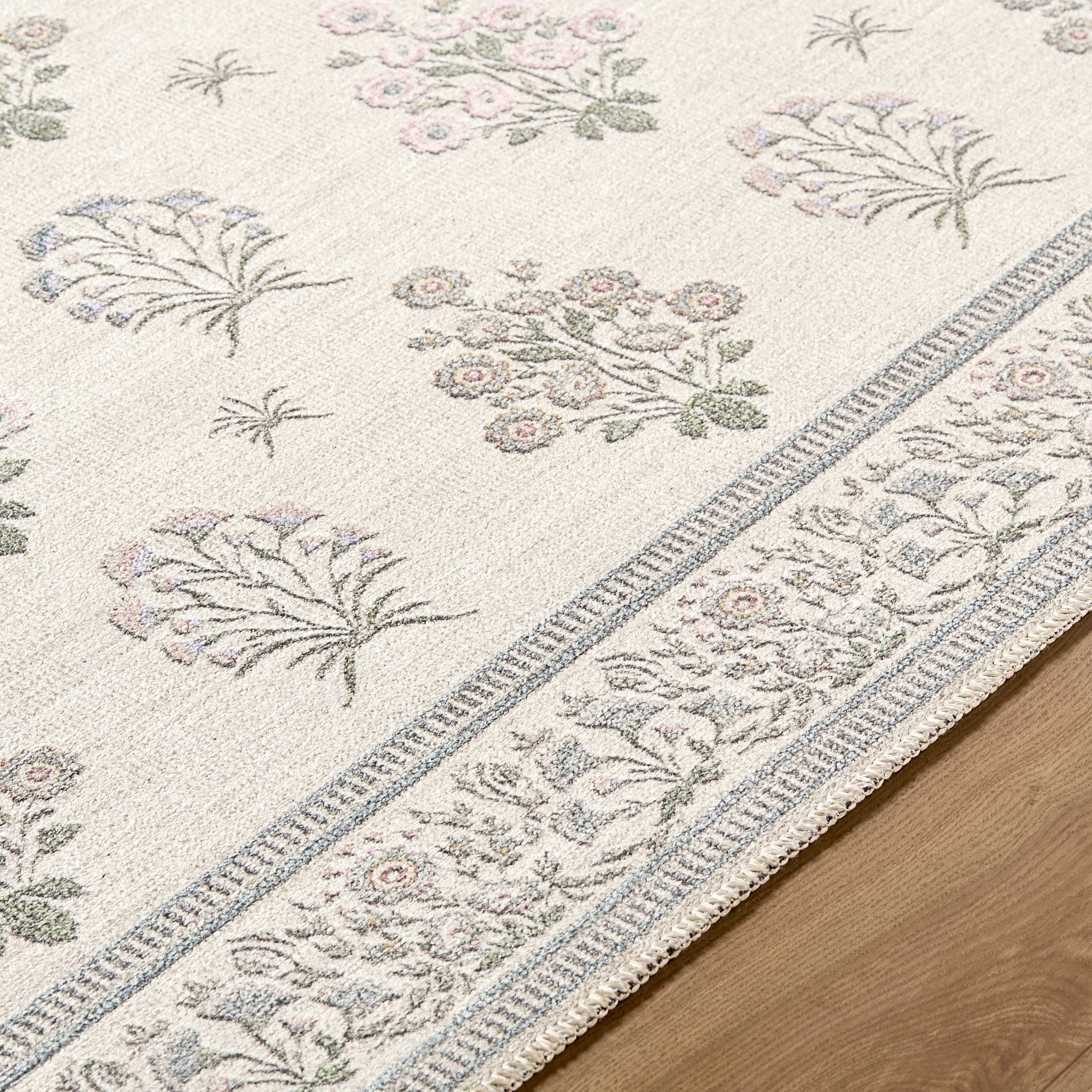 Aquene Ivory Washable Area Rug