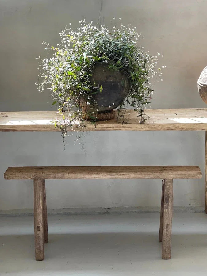 Skinny Elm Wood Bench - The Mayfair Hall
