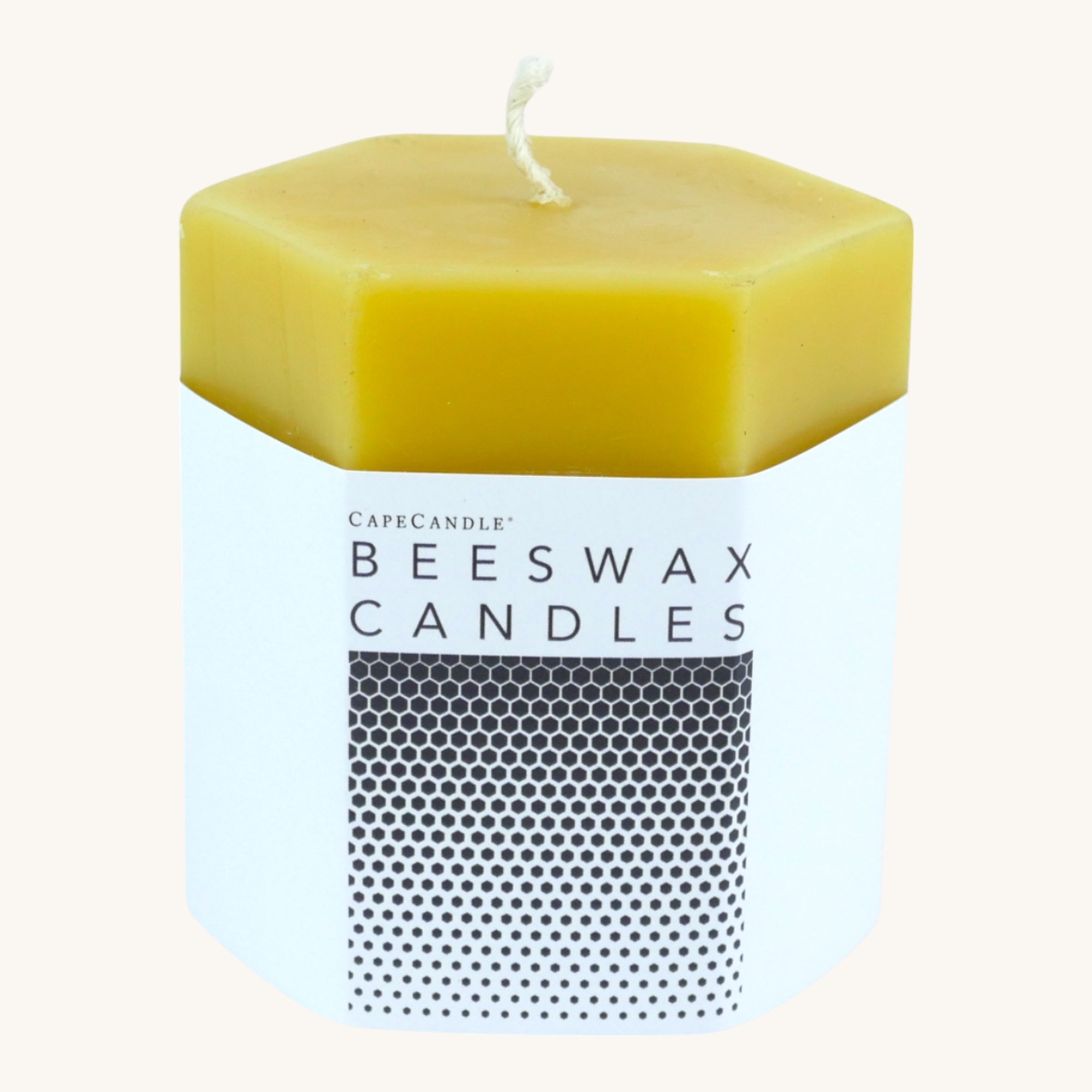 Beeswax Natural Hexagon Pillar Candle - 3x3 inch