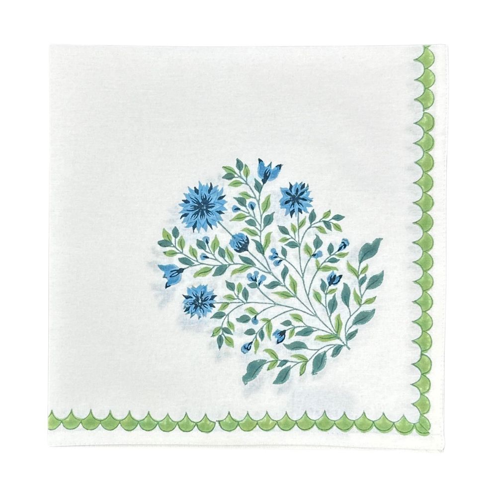 Motif Flower Napkin - Blue (Set of 4)