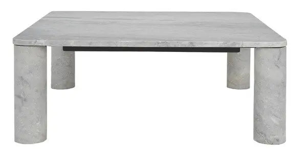 Nicoletta Light Grey Square Marble Coffee Table - The Mayfair Hall
