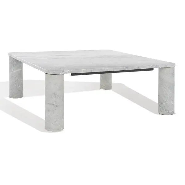 Nicoletta Light Grey Square Marble Coffee Table - The Mayfair Hall
