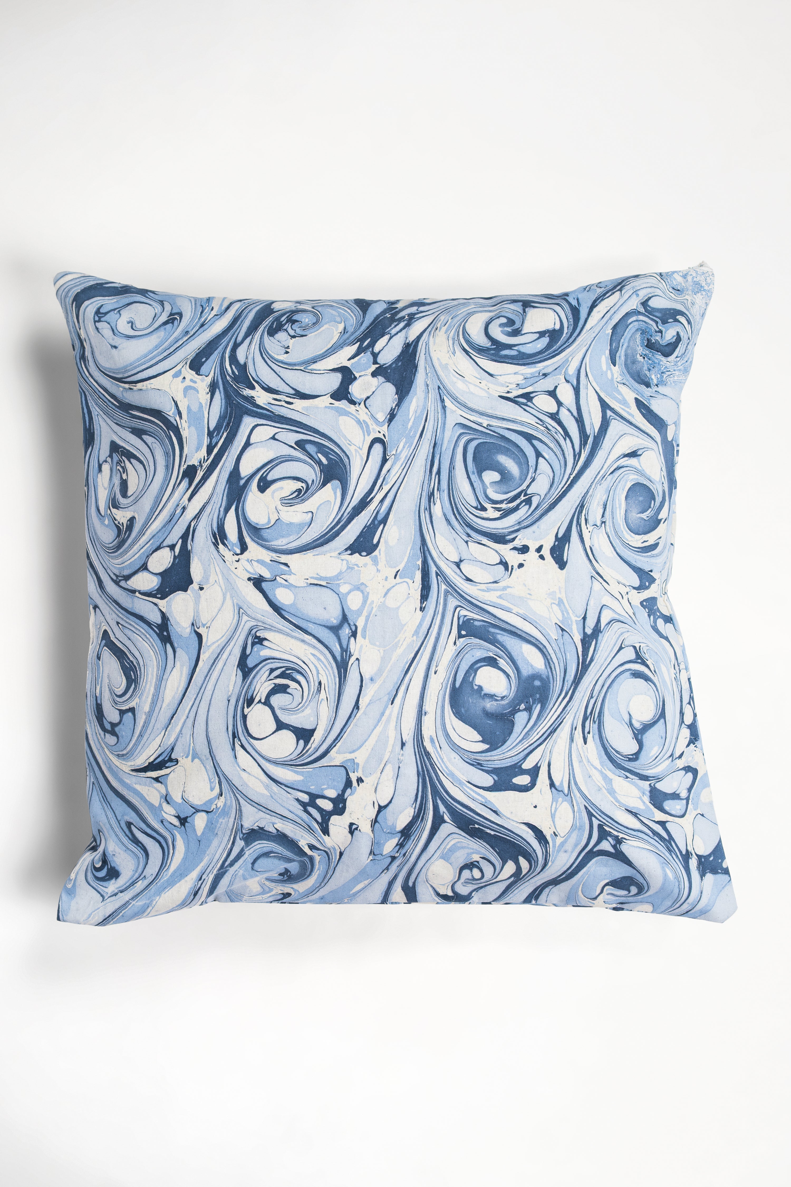 Ocean Wave Hand-Marbled Square Pillow, 20x20