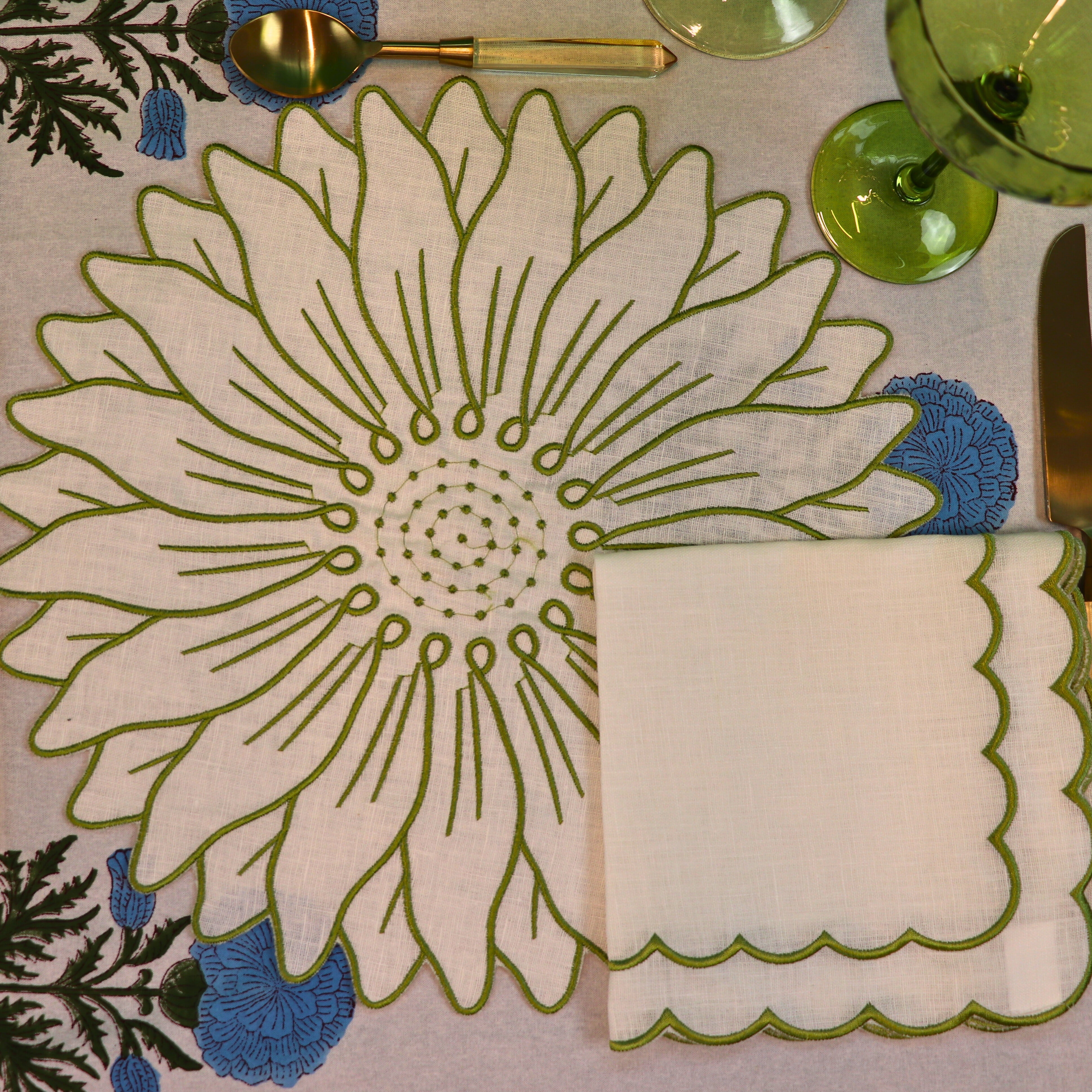 Olive Bloom Placemat - Set of 4