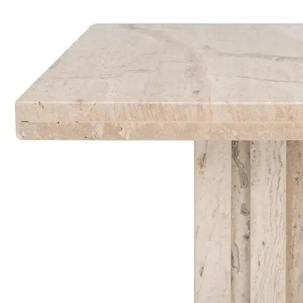 Olivia Off-White Square Marble Accent Table - The Mayfair Hall