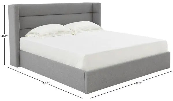 Olivianna Light Grey Low Profile Queen Bed - The Mayfair Hall