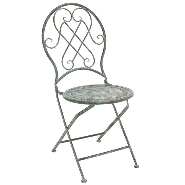 Adriel 3 Piece Iron Bistro Set in Antique Green