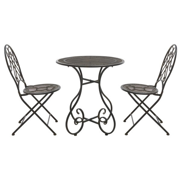 Adriel 3 Piece Iron Bistro Set in Antique Black