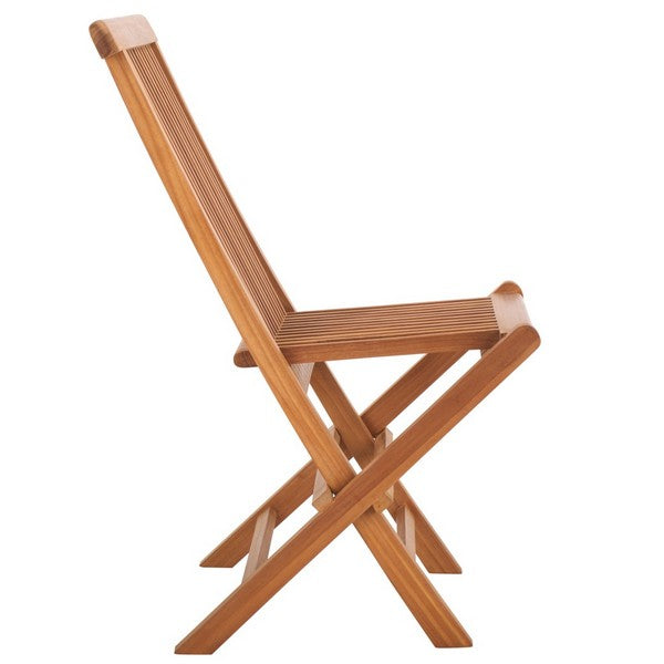 Holly Teak Wood Outdoor Folding Chair in Natural