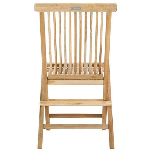 Marcus Teak Patio Folding Chair in Natural (Set of 2)