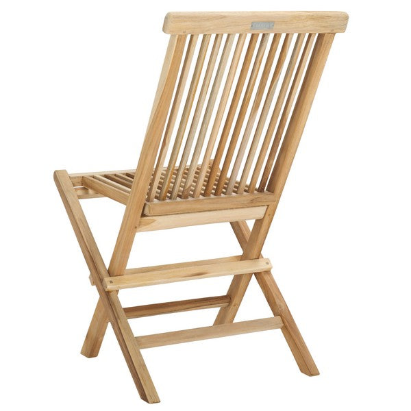 Marcus Teak Patio Folding Chair in Natural (Set of 2)