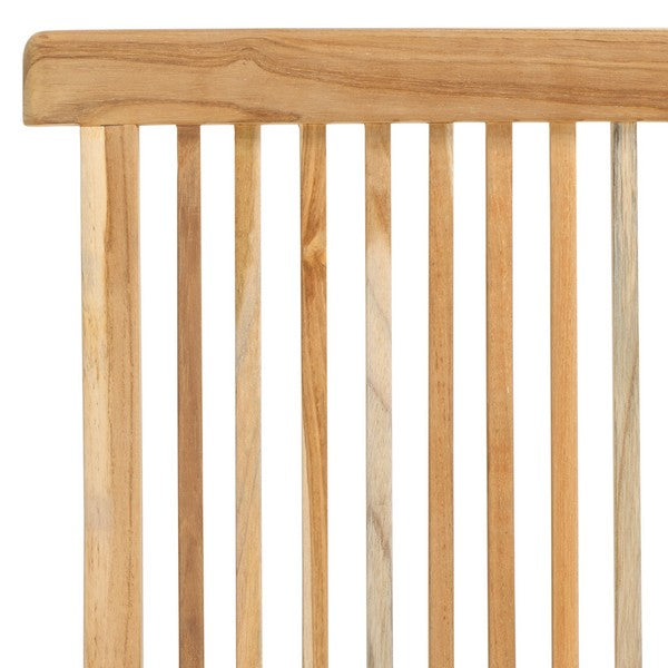 Marcus Teak Patio Folding Chair in Natural (Set of 2)