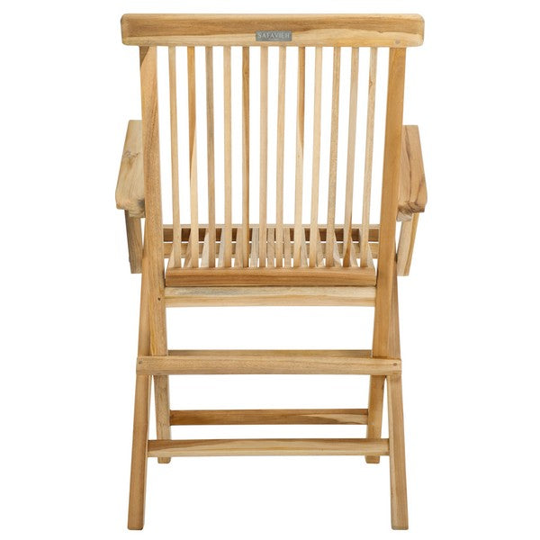 Marcus Teak Folding Patio Armchair in Natural (Set of 2)