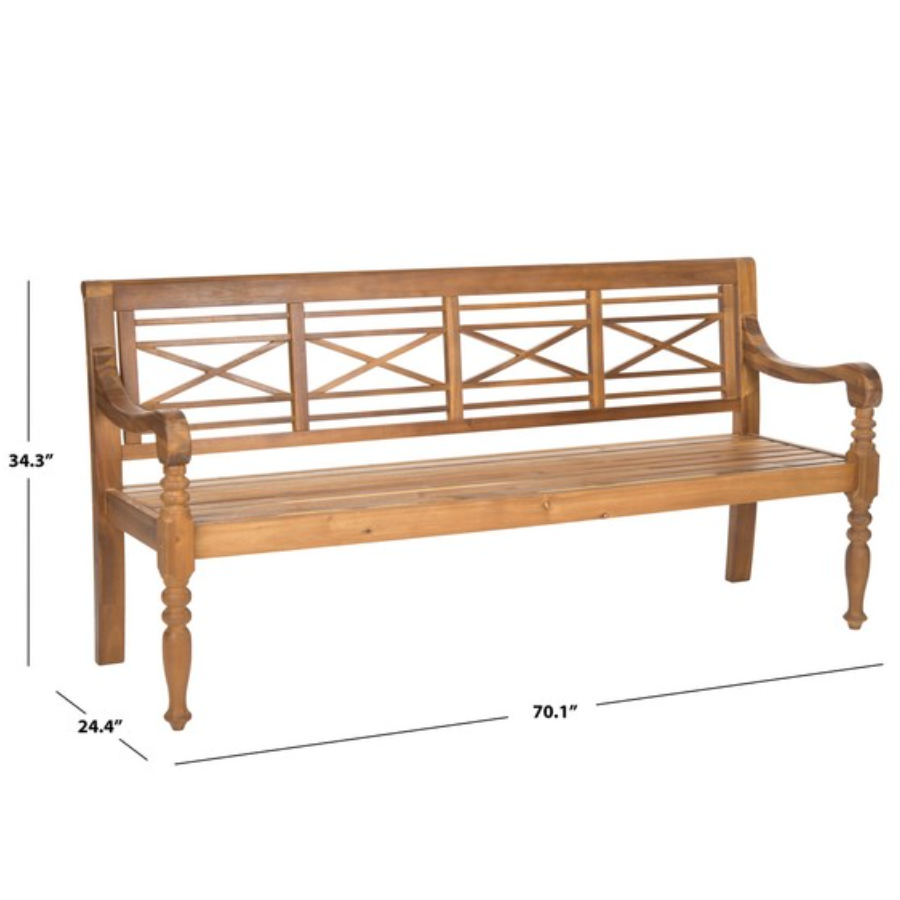 Karoo Wood Garden Bench in Natural