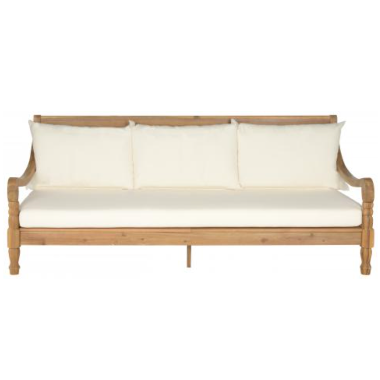 Pasadena Day Bed in Teak Brown with Beige All-weather Cushions