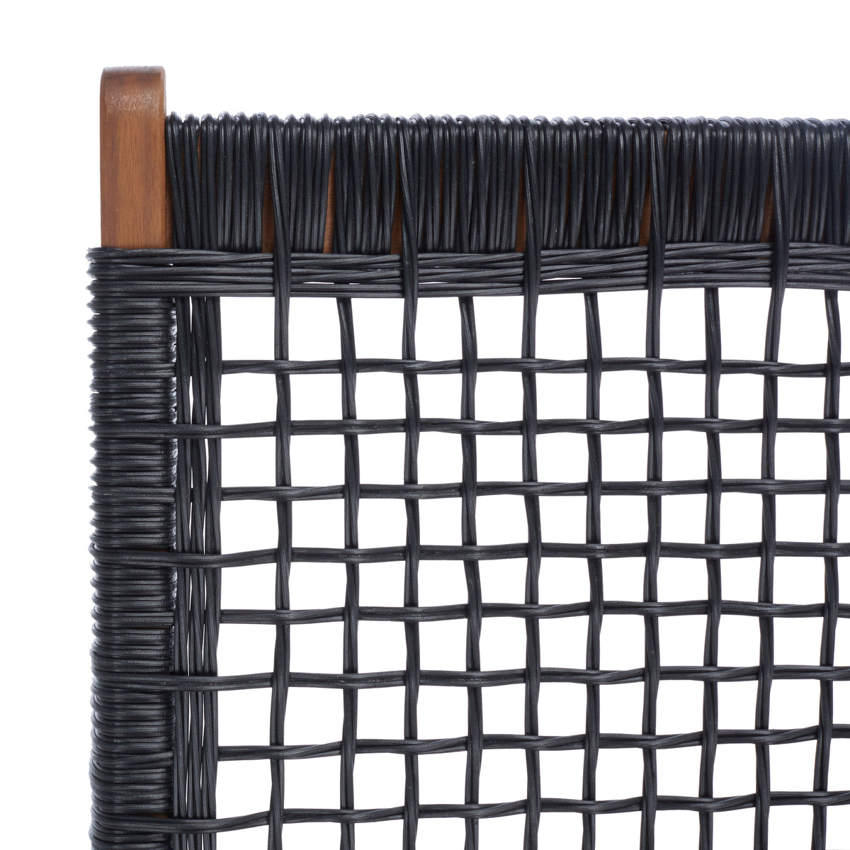 Deven 5 Piece Patio Living Set in Natural Wood and Black Rope