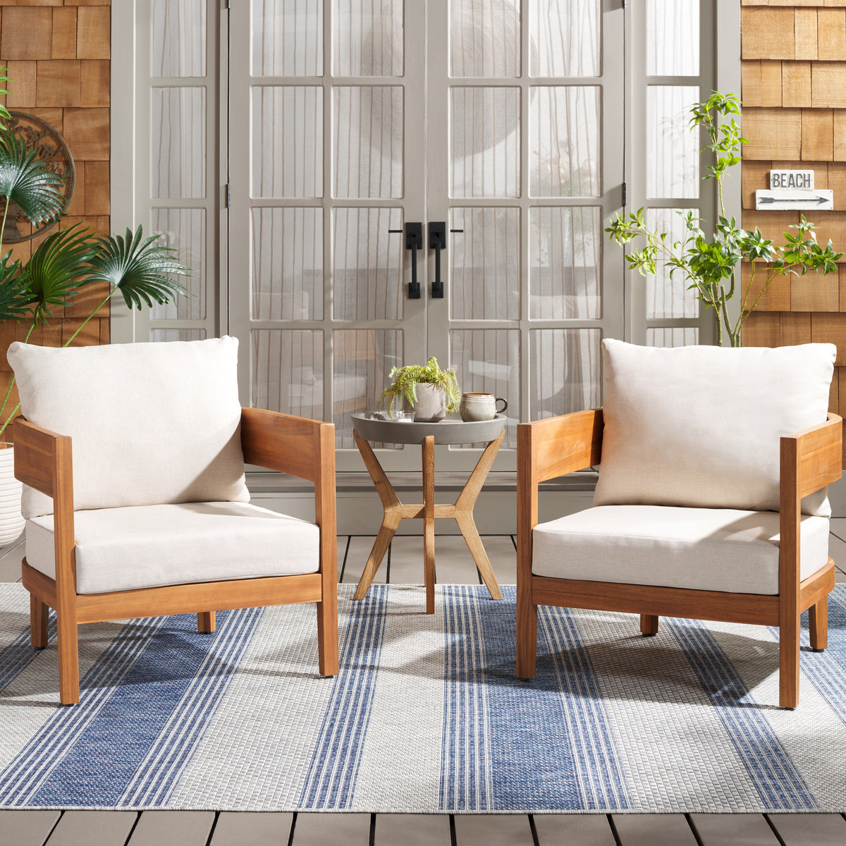 Theo Club Chair in Natural and Taupe — Set of 2