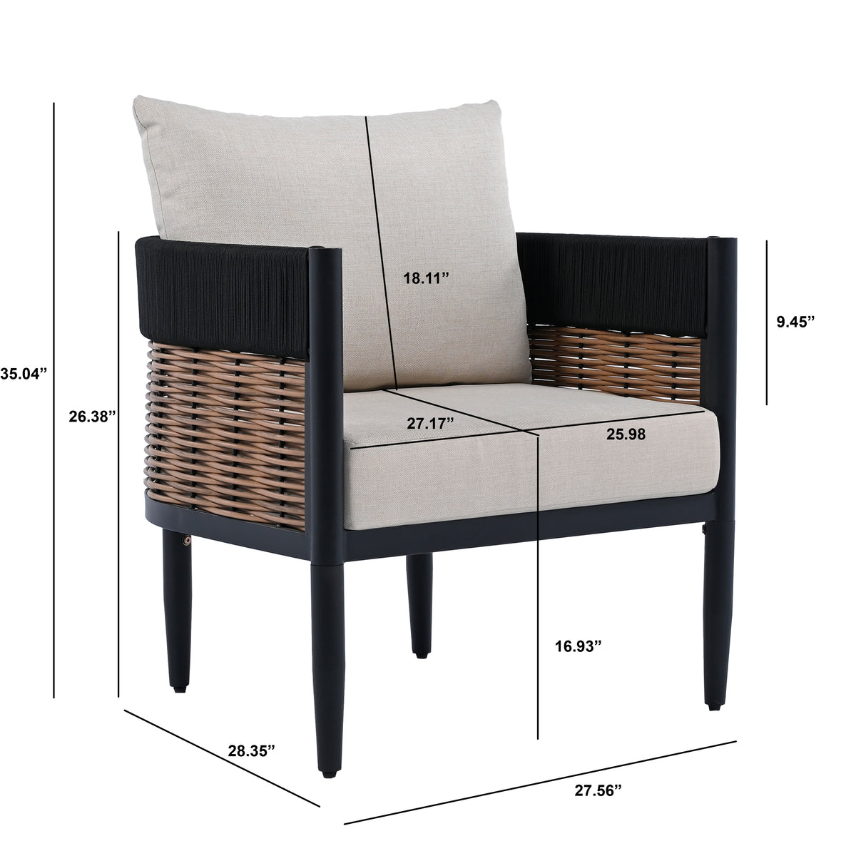 Harrison Chair in Black and Taupe — Set of 2
