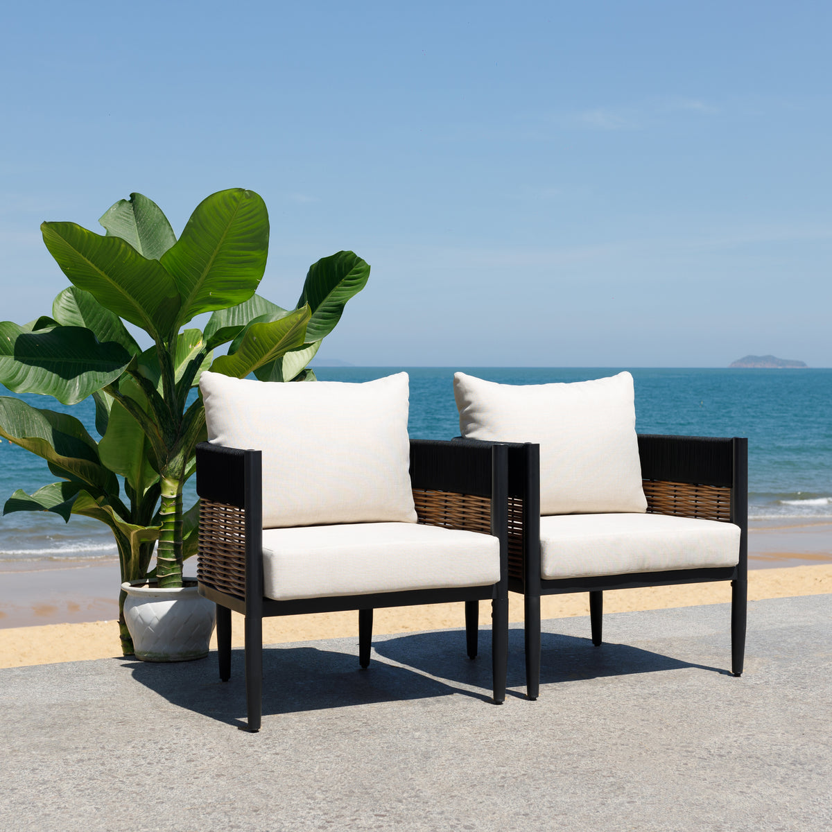Harrison Chair in Black and Taupe — Set of 2