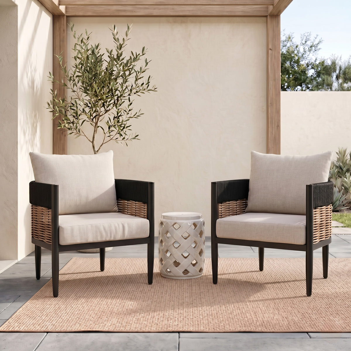 Harrison Chair in Black and Taupe — Set of 2