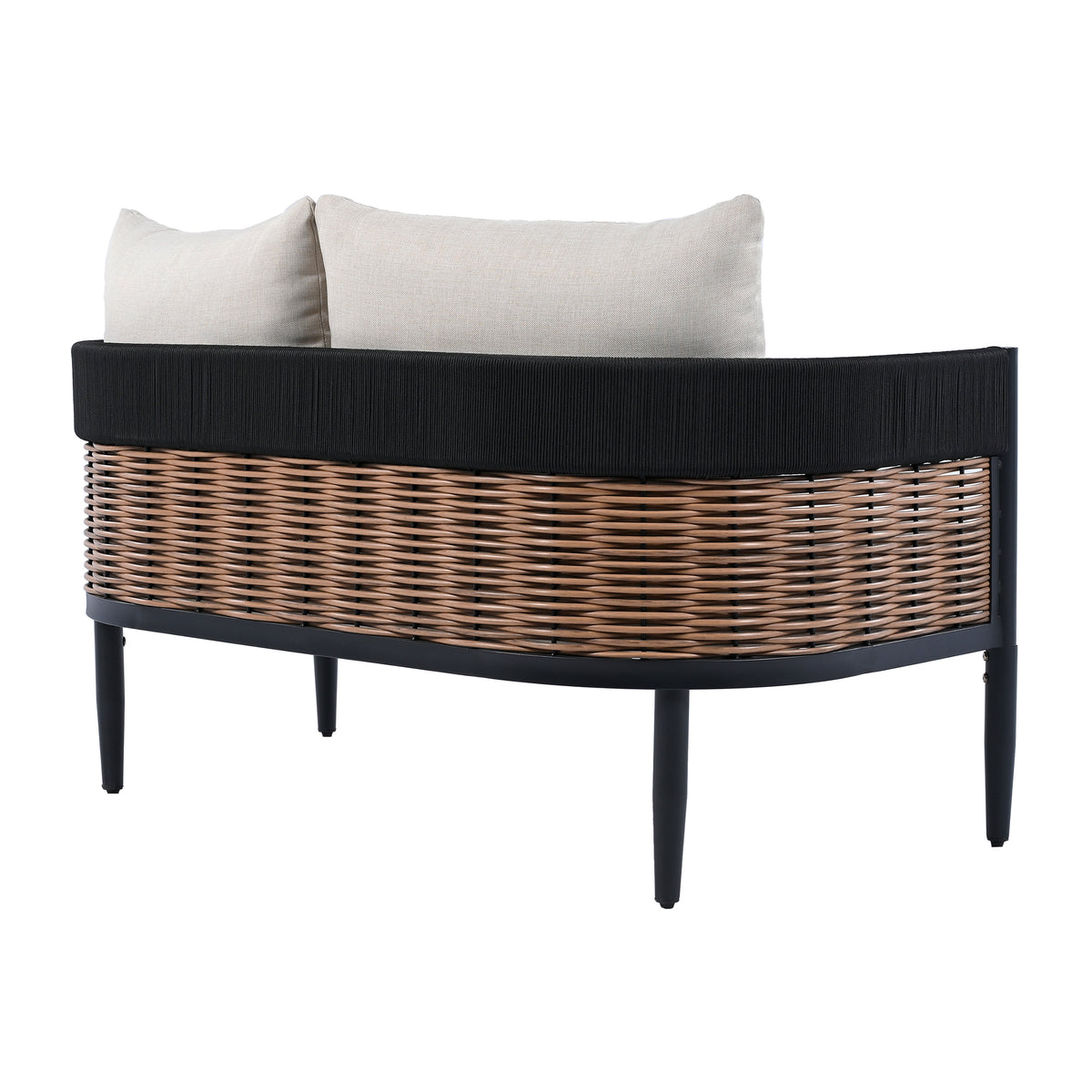 Harrison Bench Table in Black and Taupe