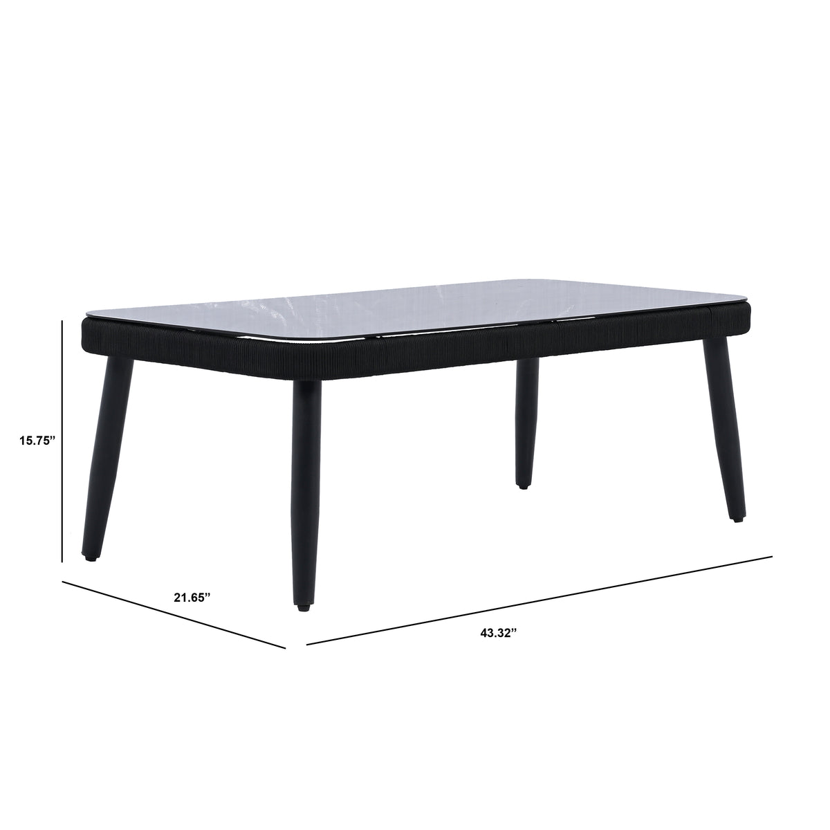 Harrison Bench Table in Black and Taupe
