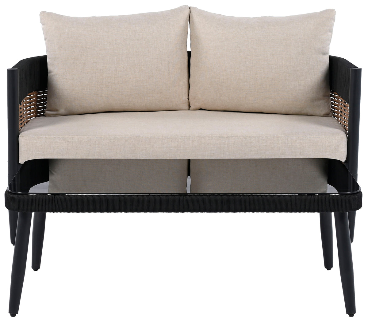 Harrison Bench Table in Black and Taupe