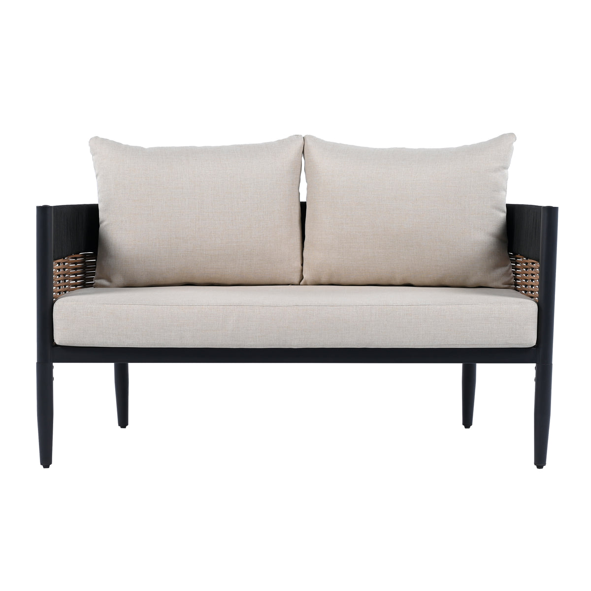 Harrison Bench Table in Black and Taupe