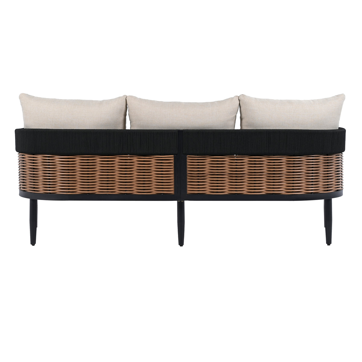 Harrison 3 Seater Sofa in Black and Taupe