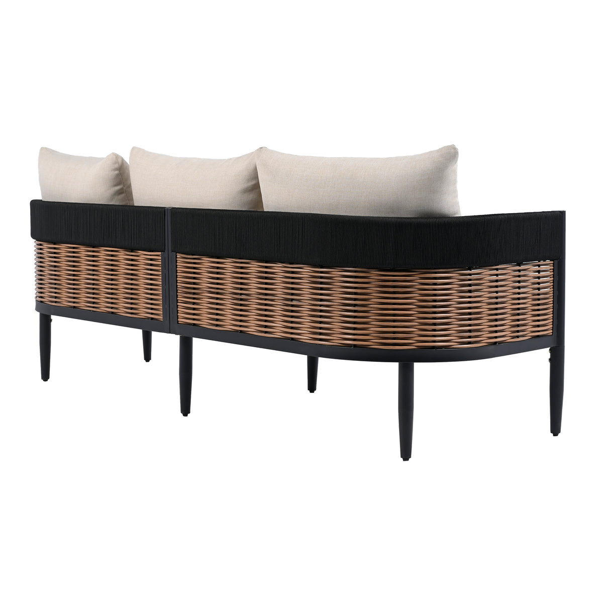 Harrison 3 Seater Sofa in Black and Taupe