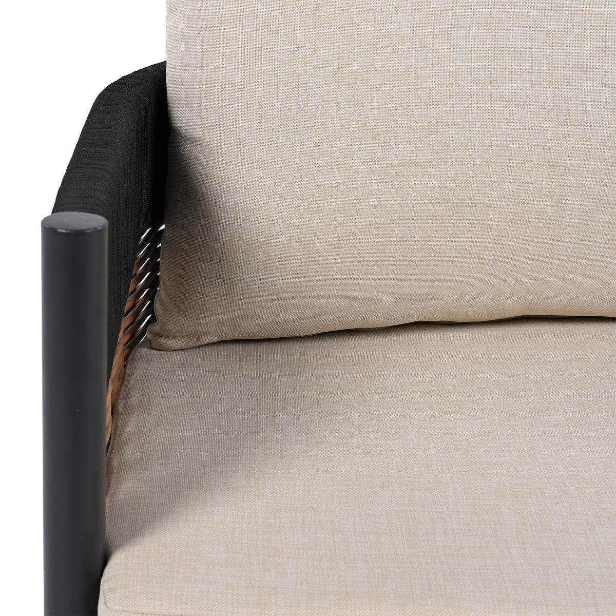 Harrison 3 Seater Sofa in Black and Taupe