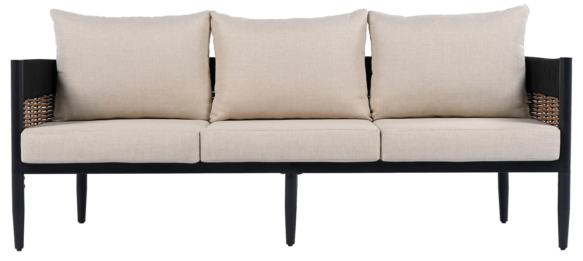 Harrison 3 Seater Sofa in Black and Taupe