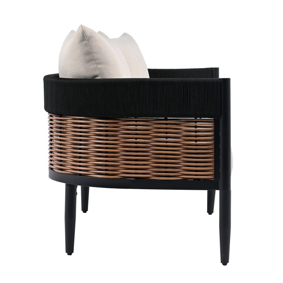 Harrison 3 Seater Sofa in Black and Taupe