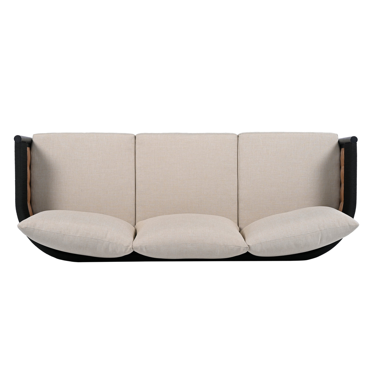 Harrison 3 Seater Sofa in Black and Taupe