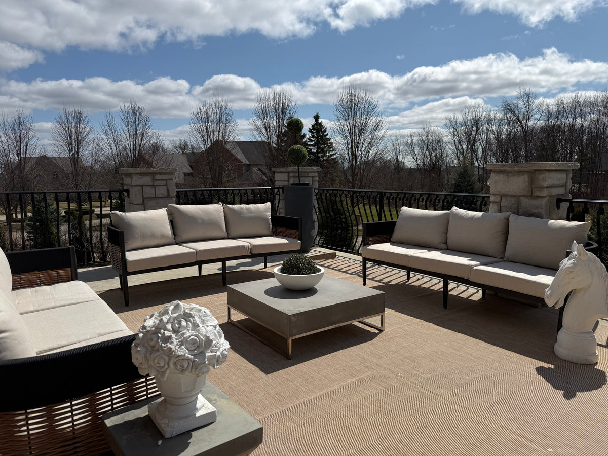 Harrison 3 Seater Sofa in Black and Taupe