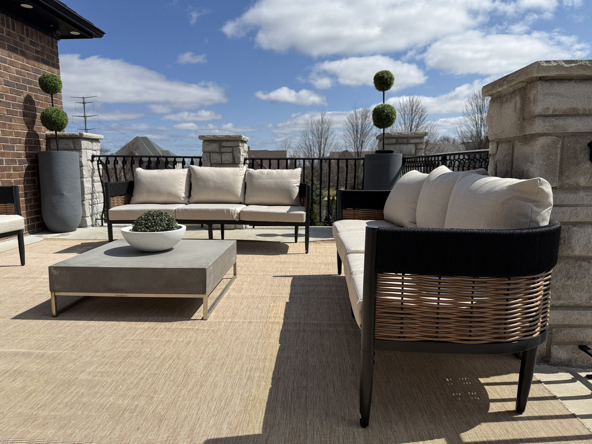 Harrison 3 Seater Sofa in Black and Taupe