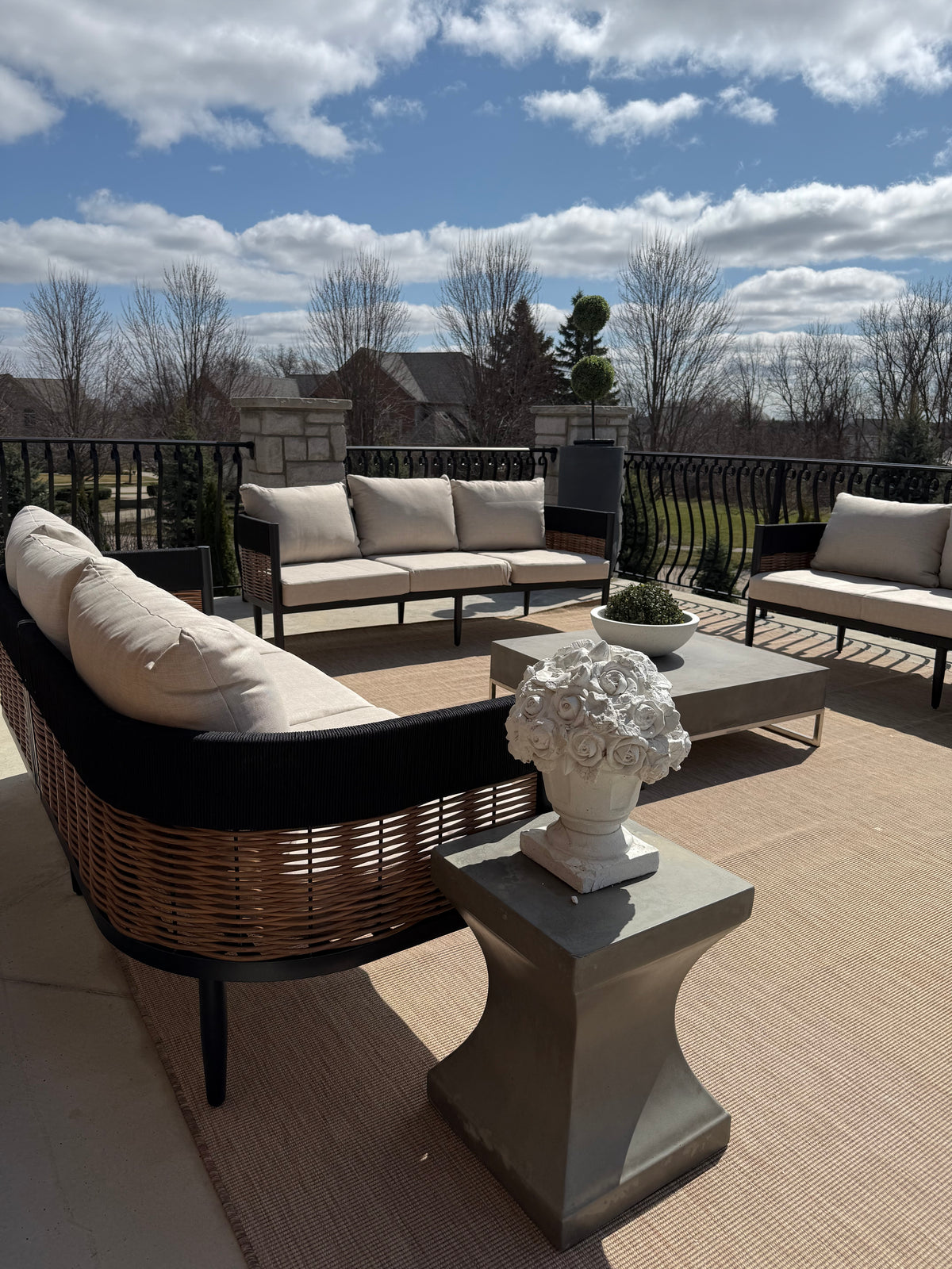 Harrison 3 Seater Sofa in Black and Taupe