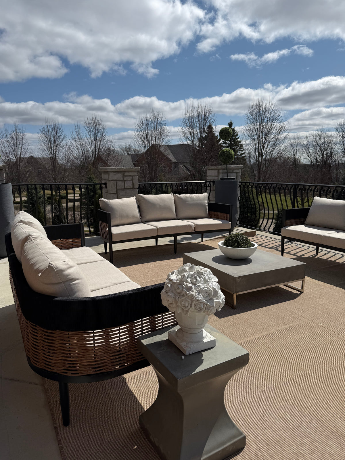 Harrison 3 Seater Sofa in Black and Taupe