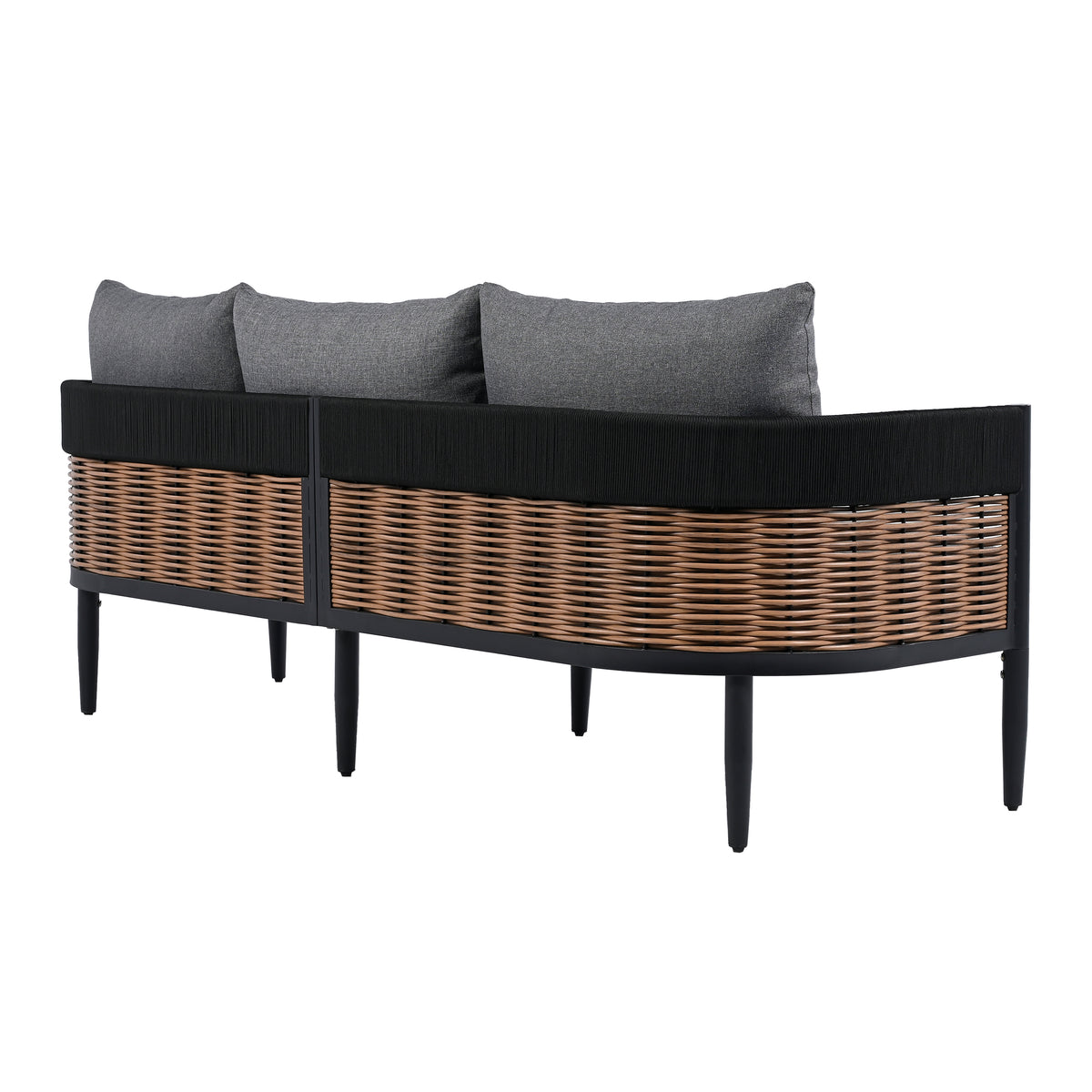 Harrison 3 Seater Sofa in Black and Grey