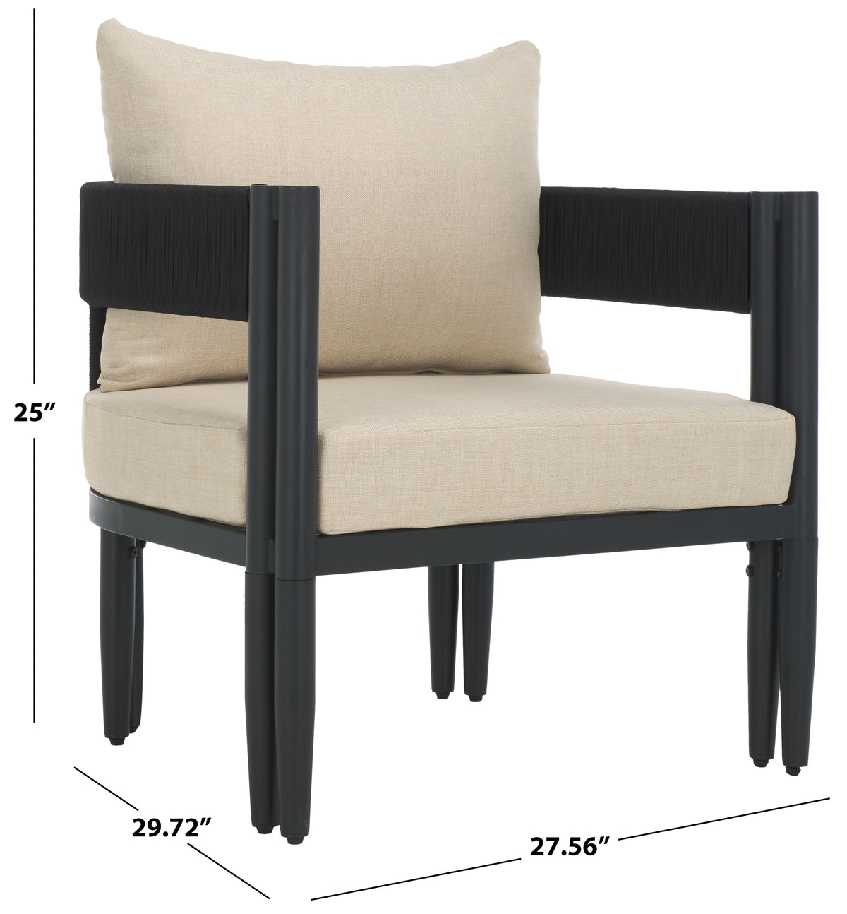 Viola Chair in Black and Taupe — Set of 2